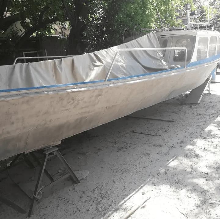 Barco después del arenado