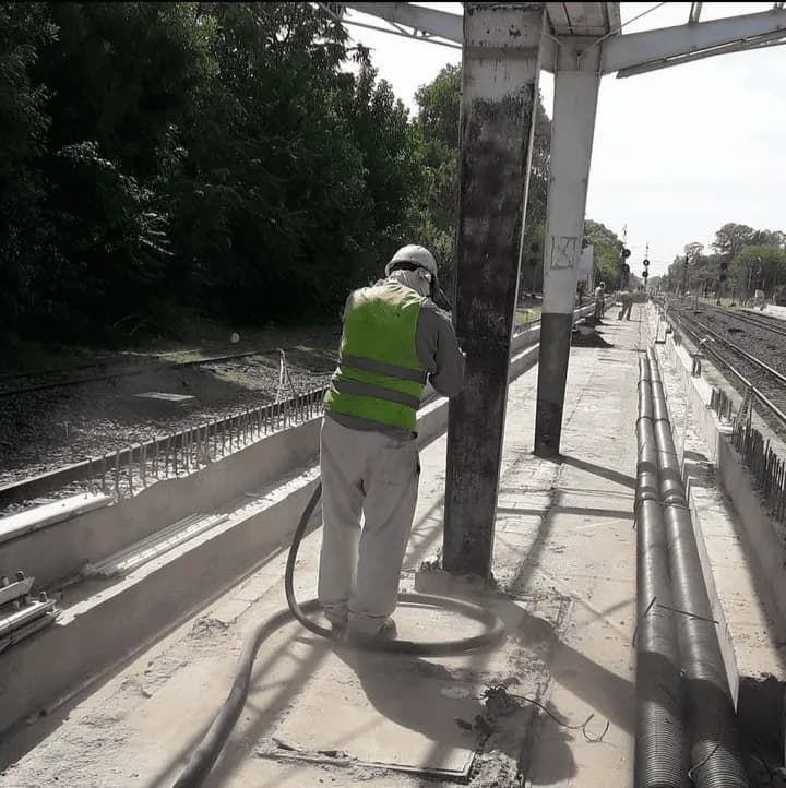 Estructura industrial después del arenado - Pilar