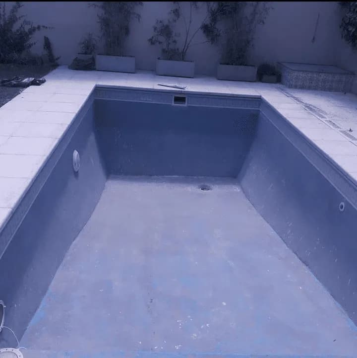 Piscina después del arenado - Pilar