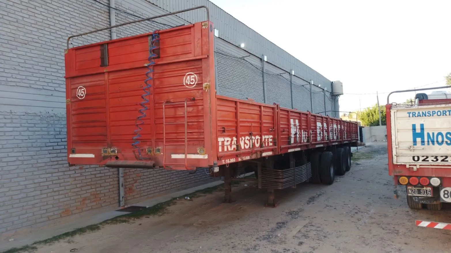 Camión antes del arenado