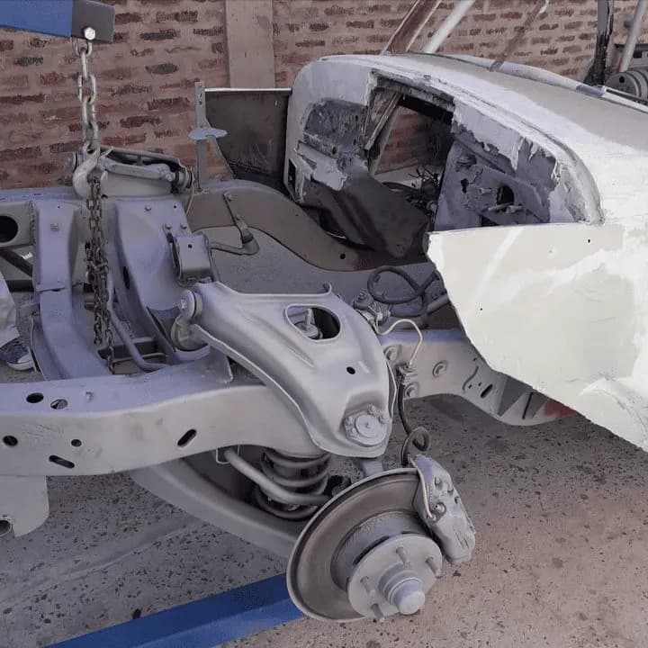 Chasis después del arenado - Pilar