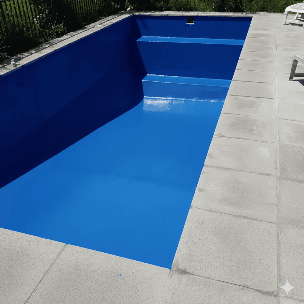 Piscina después de la pintura profesional - Pilar