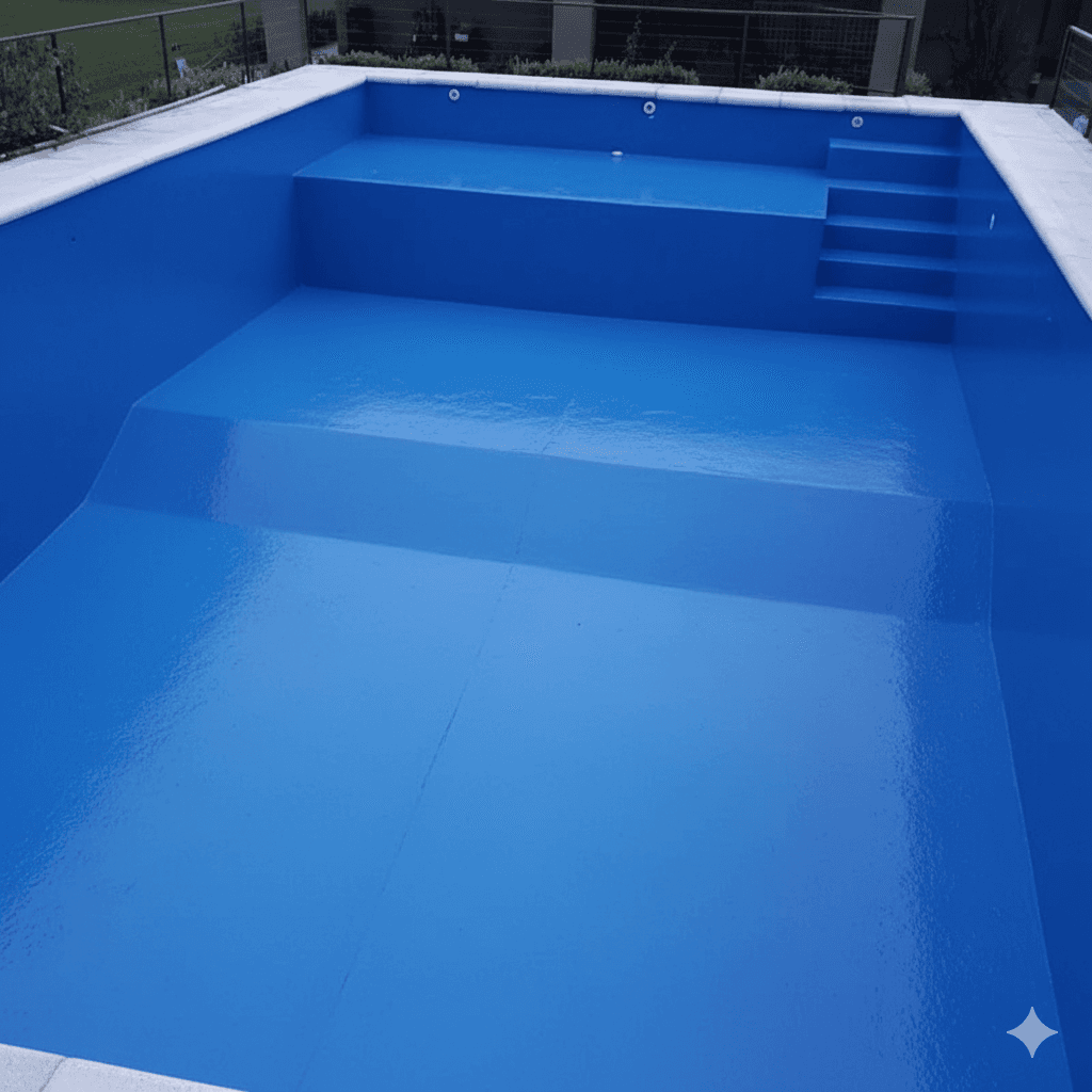 Piscina después de la pintura profesional - Zona Norte