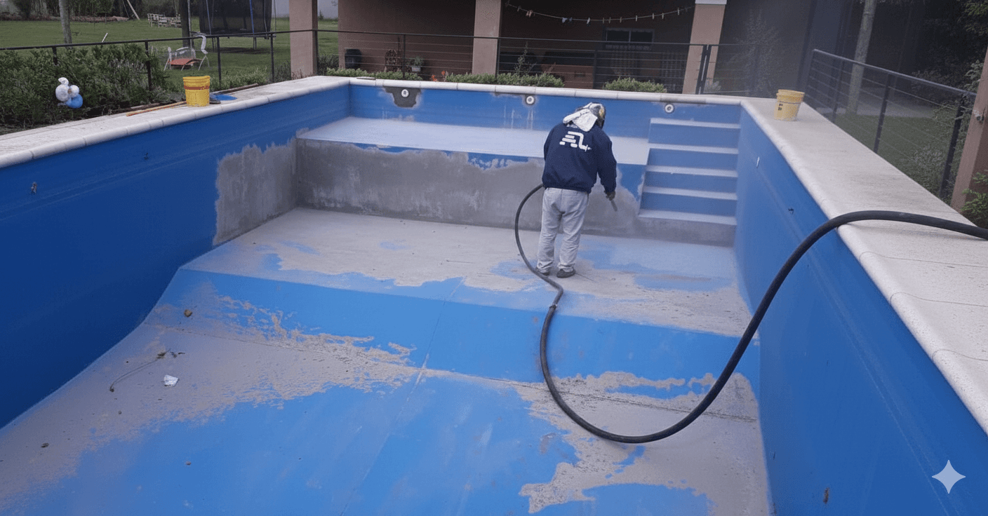 Arenado profesional de pileta en Pilar